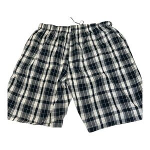 LATUZA Mens Sleepwear Boxer Briefs Trunk Shorts Cotton Size L Black, White Plaid